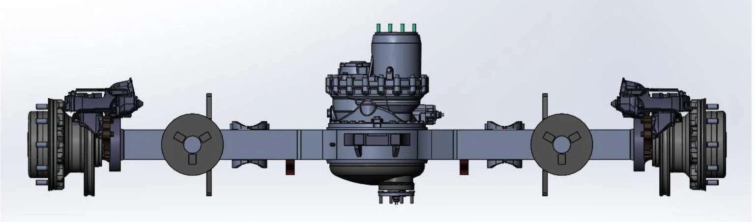 Rear axle With longitudinal and lateral diff lock